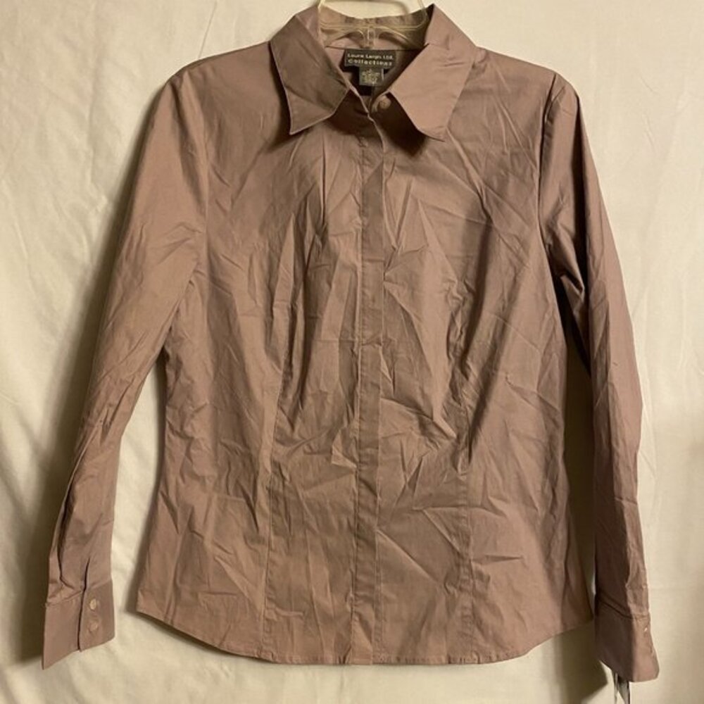 Laura Leigh Ltd. Women's Button-down Shirt size L, Purple, Cotton/Spandex NWT
